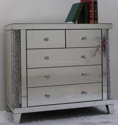 China Modern Chest Furniture Bedroom Style Mirror Cabinet With 5 Drawers for sale