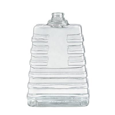 China Beverage China Factory Selling Unique Shape Cut Out Flint Glass Whiskey Glass Bottle Super Fancy Whiskey Spirits Bottle Vodka 700ml750ml for sale