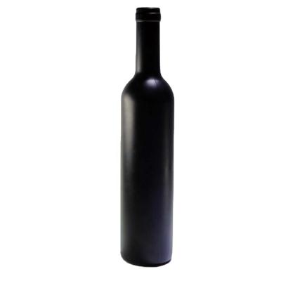 China Black Round 200ml 375ml 500ml 750ml 1000ml Liquor Matte Round Liquor Wine Vodka Bottles for sale