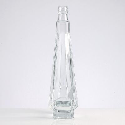 China Special Drink 500ml Triangular Liquor Faces Glass Wine Bottles With Angles That Look Like Diamonds Or Drill Bits for sale