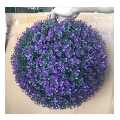 China Decoration for Outdoor Lobby Garden Decorative Different Size Artificial Purple Desmodium Leaves Ball, Artificial Topiary Boxwood Grass Ball for sale