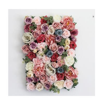 China High Quality Artificial Silk Flower Wall Panels 40*60cm High Quality Artificial Silk Flower Wall Backdrop Panels Stand Up, Roll Up Flower Wall, Flower Wall Panels for sale