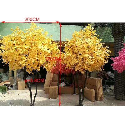 China Real touch natural shape small artificial yellow ginkgo tree,250cm height ginkgo biloba tree bonsai for sale,artificial tree ginkgo price for sale