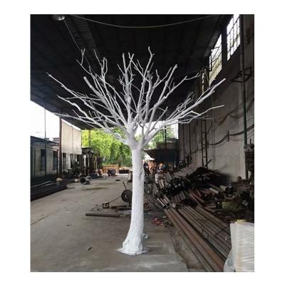 China White artificial dry tree branches and trunk height 350cm indoor and outdoor decoration white artificial dry tree branches and trunk for sale