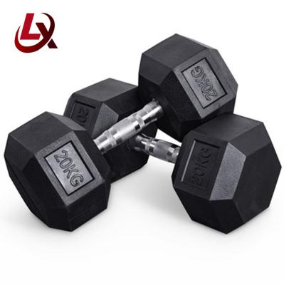 China Universal Chinese Factories OEM Customize Custom Gym Bodybuilding 5 10 25 50 Kg Rubber/Cast Iron Hex Dumbbell for sale