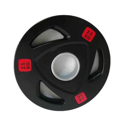 China 2022 Hot Selling Gym 25kg Quality Universal Hot Melt Rubber Barbell Plates Weightlifting Dish For Fitness for sale