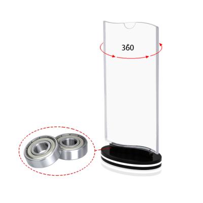 China Customized Plastic Poster Menu Holder With Rotating Base Acrylic Restaurant Bar Menu Holder For Table K-685 for sale