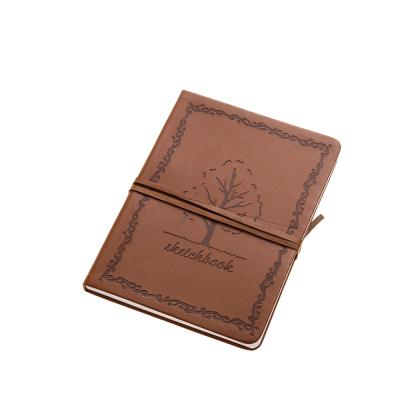 China A5 Hardcover Size Refillable Leather Journal Writing Notebook Sketchers with Inside Pockets for sale