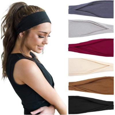 China Ladies hair decoration women solid color rubber band hair band yoga headband fashion turban makeup hair circle hair accessories wholesale for sale