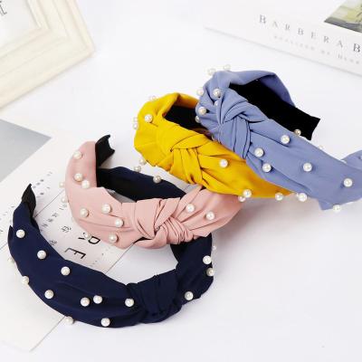 China Ladies Hair Decoration Fashion Hair Circle Hair Bands For Women Girls Flower Solid Color Headbands Designer Wide Hairband Hair Accessories for sale