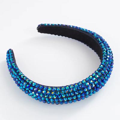 China Rhinestone Polychrome Crystal Rhinestone Hair Band Popular Hair Decoration Hair Band For Women's Big Hair Band for sale