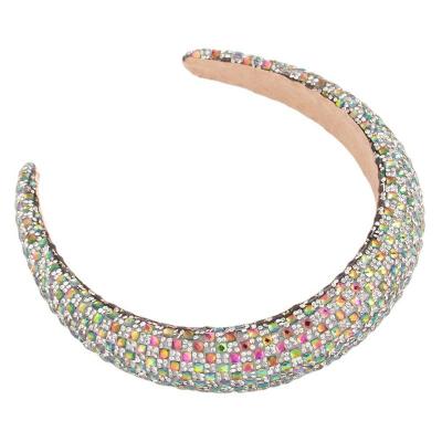 China Luxury Premium Bling Bling Crystal Rhinestone Hair Band Fashion Sponge Hair Band Wholesale Headband For Girls for sale