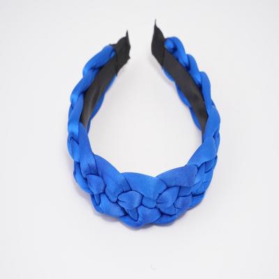 China Hot Sale Plastic Non Slip Woven Solid Headwear Headwear INS Cloth Headband For Women for sale