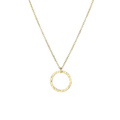 China Environmental Friendly Fashion Stainless Steel Necklaces Women Men Chains Minimalist Round Circle Necklace Gold Pendant Jewelry 2021 for sale