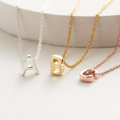 China 316 L Environmental Friendly Stainless Steel 14k Gold 26 Alphabet Letter Necklace Choker Initial Necklace Women for sale