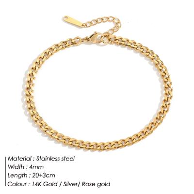 China Trendy Minimalist Anklet Chain 14k Gold Stainless Steel Wholesale Jewelry Minimalist Slaps Sellers for sale