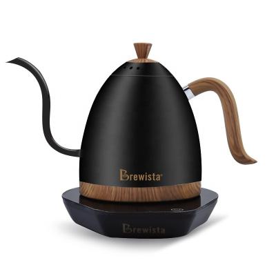 China 360 Degree Base Brewista 1000ml Stainless Steel Gooseneck Variable Temperature Rotation Electric Coffee Kettle for sale