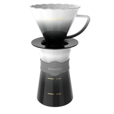 China Brewista Borosilicate Glass Heat Resistance v60 Glass Coffee Viable Handmade Wholesale Coffee Dripper for sale