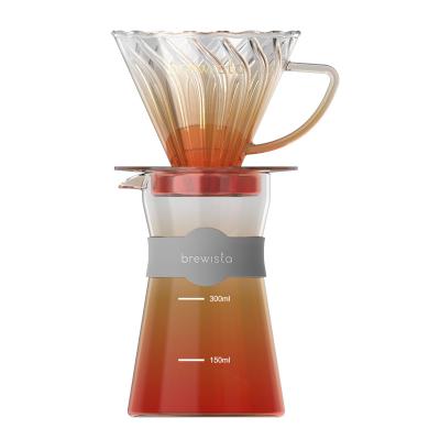 China Brewista Viable Pour Over Reusable Coffee Dripper Borosilicate Glass Coffee Filter Coffee Maker V60 for sale