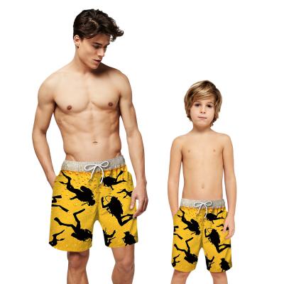 China Custom Anti-Wrinkle Gift Summer Mens Loose Swim Shorts Father Son Sports Suits Matching Jogger Beach Pants Wholesale for sale