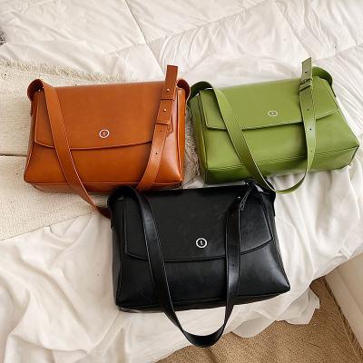 China Water Resistant New Arrivals Soft PU Leather Briefcases Vegan Ladies Shoulder Bag Large Capacity Vintage Messenger Bag Women Hand Bags for sale