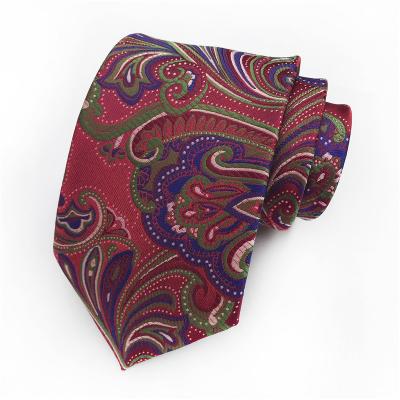 China Polyester Silk Mens Paisley Tie Jacquard Woven Neck Ties For Wedding Party Formal Tie Men's Floral Business Neck Wear for sale