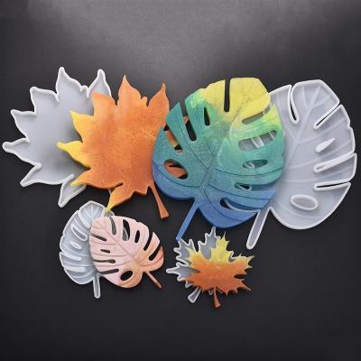 China Jewelry Machines & Equipments Maple Leaf Silicone Molds Palm Epoxy Resin Molds Casting Coaster DIY Coasters Mold Jewelry Making Tools for sale