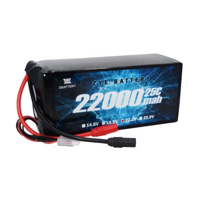 China High Rate Capability ZYE lipo battery pack 6s22.2v 20000mah 22000mah lipo battery 7s 25.9v for sale