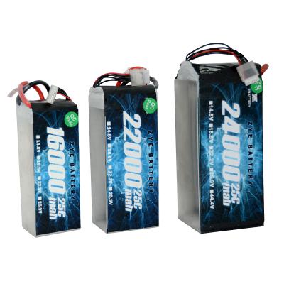 China Toys ZYE High Discharge Rate 22.2v 6s 4s 14.8v 25C 20C 16000mah 24000 Mah Lipo Battery Pack For UAV Drone for sale