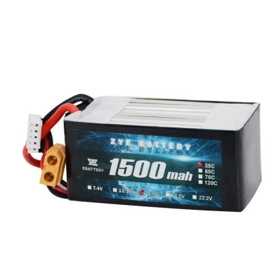 China High Rate Capability Promotion 11.1v 1500 2200mah 30c35c 3s rechargeable lipo battery pack for rc airplanes drone hobby for sale