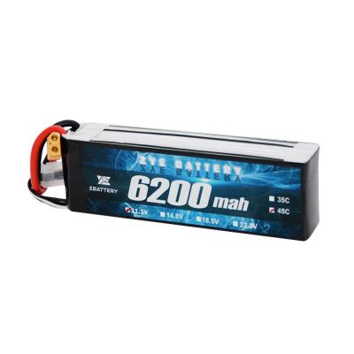 China High Rate Capability High Discharge Rate 80C100C 6000Mah 4S14.8v RC Lipo Rechargeable Battery For Fpv Helicopter Drone for sale