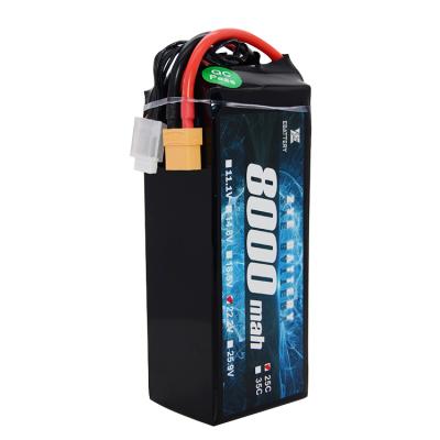 China High Rate Capability Custom Small Size High Capacity Lithium Polymer 14.8V 4S 8000mAh 8865155 Lipo Rechargeable Battery for sale