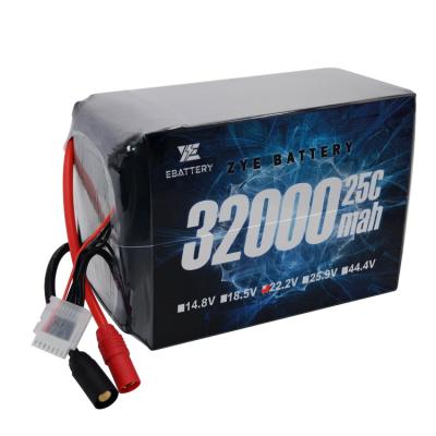 China Wholesale High Capacity 32000 UAV Agricultural Battery ZYE Machine Protection Plants 24000 22000 20000 Cells 6S22.2v 25C Lipo Battery Pack 16000mah 3.7v For Agricultural Drone for sale