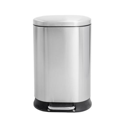 China Squeezing type 30L Anti-fingerprint stainless steel trash can kitchen pedal trash can bathroom soft close trash can for sale