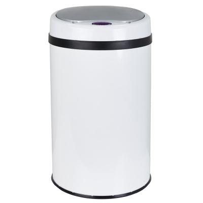 China Sustainable 30L Powder Coating Round Smart Sensor Trash Bin Kitchen Sensor Trash Can Big Saving Power Automatic Trash Can for sale