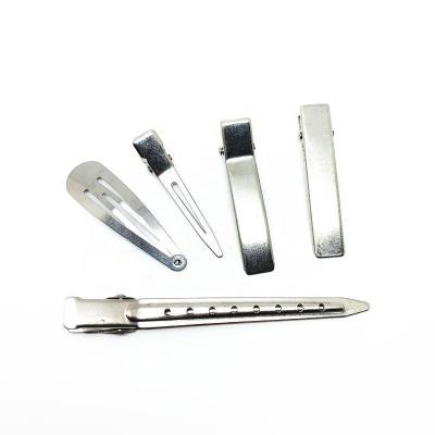 China Simple Modern Minimalist Metal Hair Accessories 304 Stainless Steel Fork Tic Hair Clip Water Drop Snap Hairpins Double Clip Stainless Steel for sale