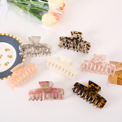 China Vintage 9 cm Long Korean Sling Big Big Teeth Jaw Acetate Hair Claws Accessories Clutchers Hair Clips For Women Thick Hair for sale