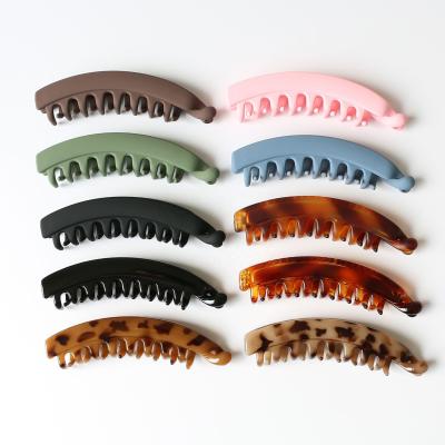 China 13cm Flexible Plastic Straight Ponytail Accessories Korean Frosted Vertical Banana Clips Claw Claw Hair Clips Big Smart Casual Hair Clips for sale