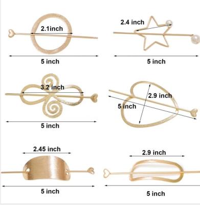 China Metal 5 Inch Rose Gold Hair Slides Silver Pearl Roll Forks Long Chopsticks Clips Hair Pin Accessories Women Hair Stick Metal for sale