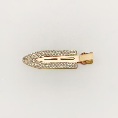 China Wholesale Metal Silver Alloy Gold Girls Rhinestone Bling Crystal Diamond Rhinestone No Bend Hair Pin No Crease Clip for sale