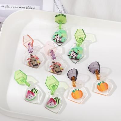 China The Latest Girls Cute Cute Piercing Stud Dangle Earrings Sublimation Clearly Painting Acrylic Statement Earrings 2021 for sale