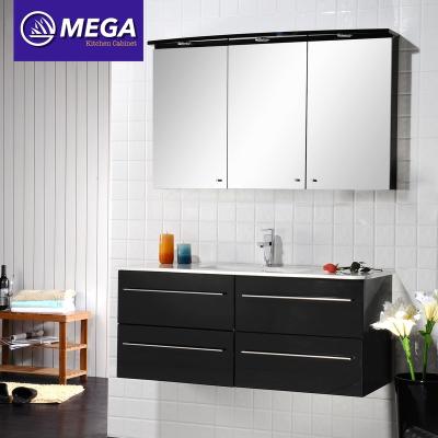 China Modern Modern Single Wall Hanging Sink Antique Commercial Mirrored Bath Cabinet Bathroom Vanity Set for sale