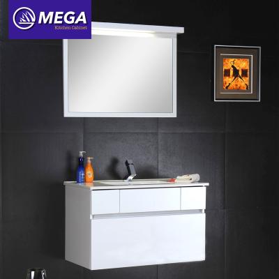 China Cheap Modern Commercial Unit Wash Hand Basin Wash Basin Wall Corner Sink Set PVC Cabinet Bathroom Vanity With Light for sale