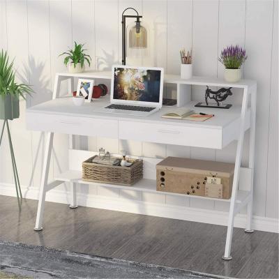 China Other high quality modern wood computer desk table with drawers and shelf for sale