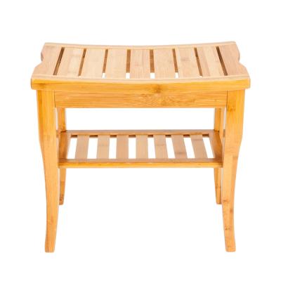 China Modern High Quality Handcrafted Bench Stool Bamboo Shower Bench for sale