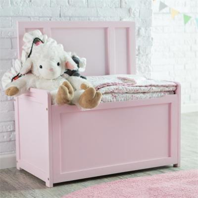 China Modern Pink Color Seat Sleep Kids Play Storage Organizer Furniture Toy Box Bench for sale