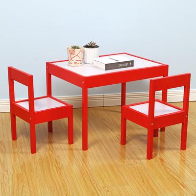 China Modern Factory Wholesale Wooden Table and Two Chairs Kids Table and Chairs Wood Set for sale