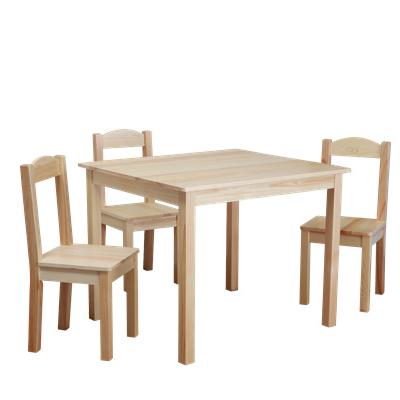 China Child modern solid wood table and three chairs set for toddler for drawing and painting for sale