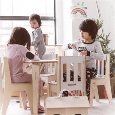 China Modern cheap children's table and chair sets wooden study table and chair set for kids for sale