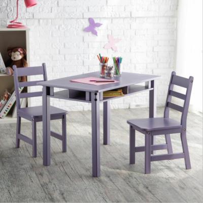 China Modern purple color wooden educational learn activity tables chair set for kids living room kids desk and chair set for sale